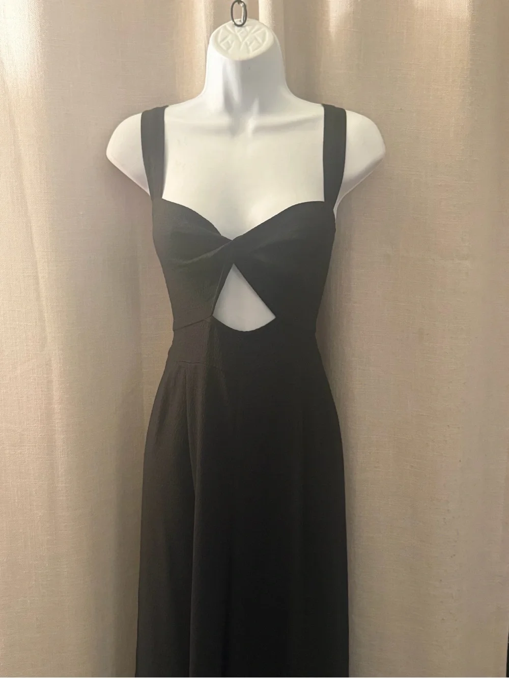 Black Twist-Front Cutout Sleeveless Wide Legged Jumpsuit